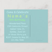 Konijn in Alice in Wonderland ~ Briefkaart / Uitno (Achterkant)