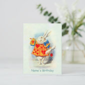 Konijn in Alice in Wonderland ~ Briefkaart / Uitno (Staand voorkant)