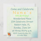 Konijn in Alice Wonderland ~ Uitnodiging (Achterkant)