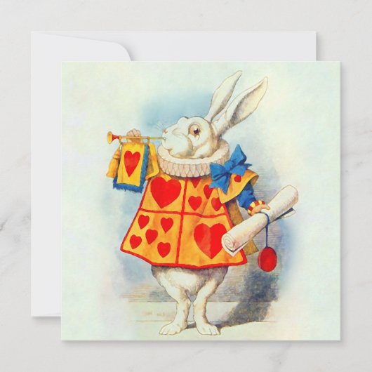 Konijn in Alice Wonderland ~ Uitnodiging (Voorkant)