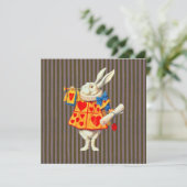 Konijn in Alice Wonderland ~ Uitnodiging (Staand voorkant)