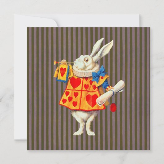 Konijn in Alice Wonderland ~ Uitnodiging (Voorkant)