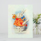 Konijn in Alice Wonderland ~ Uitnodiging (Staand voorkant)