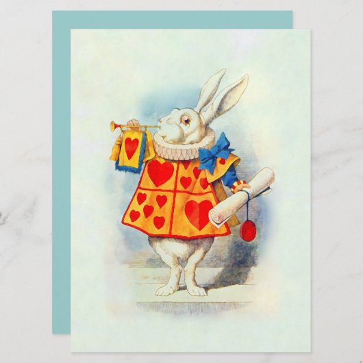 Konijn in Alice Wonderland ~ Uitnodiging (Voorkant / Achterkant)