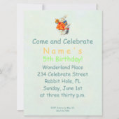 Konijn in Alice Wonderland ~ Uitnodiging (Achterkant)