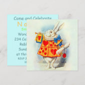 Konijn in Alice Wonderland ~ Uitnodiging (Voorkant / Achterkant)