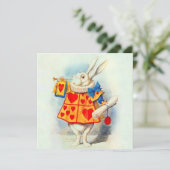 Konijn in Alice Wonderland ~ Uitnodiging (Staand voorkant)