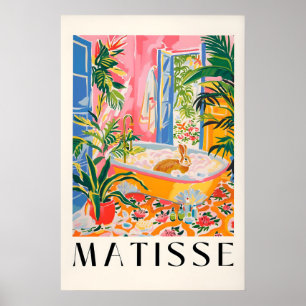 Konijn in badkuip Kunstprint Matisse Badkamer Muur Poster