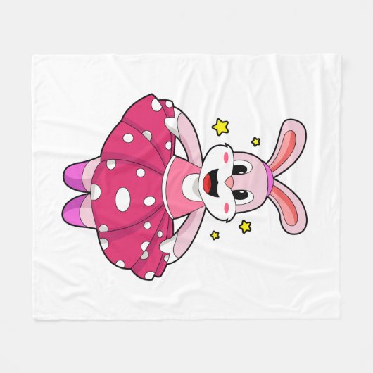 Konijn in Ballet Dance Fleece Deken (Voorkant (Horizontaal))