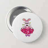Konijn in Ballet Dance Ronde Button 7,6 Cm (Voorkant /achterkant)