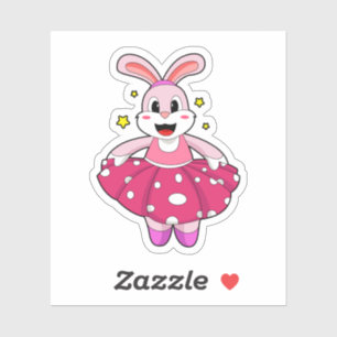 Konijn in Ballet Dance Sticker
