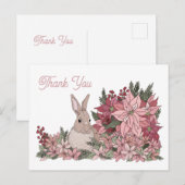 Konijn in bloemen Dank je wel Briefkaart (Voorkant / Achterkant)