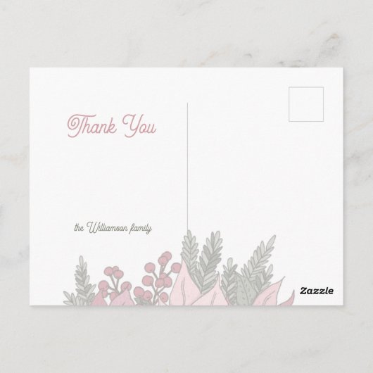 Konijn in bloemen Dank je wel Briefkaart (Achterkant)