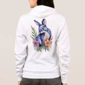 Konijn in Bloemenpatchkunst, Stijlvolle unisex zip Hoodie (Achterkant)