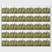  Konijn in bloementuin Lente/Pasen   Cadeaupapier (Vlak)