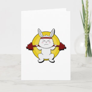 Konijn in Bodybuilding met Barbell Kaart