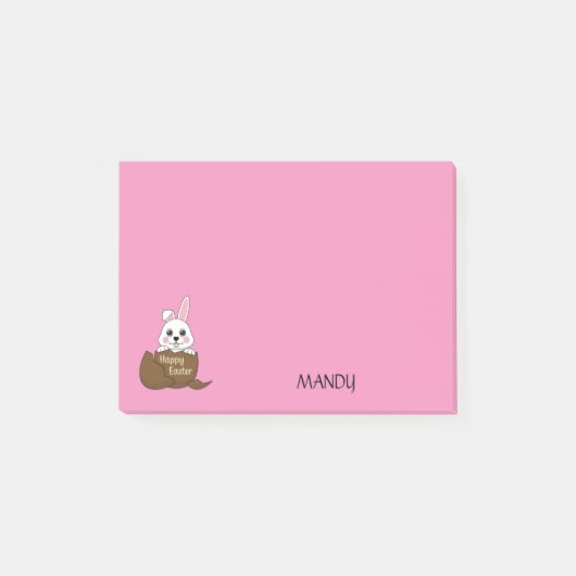Konijn in Chocolade Ei Gelukkig Pasen | Personalis Post-it® Notes (Voorkant)
