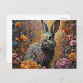 Konijn in de Bloemen Briefkaart (Voorkant / Achterkant)