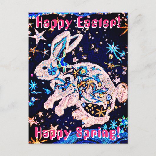 Konijn in de hemel met sterren briefkaart (Voorkant)