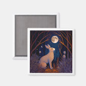 Konijn in de maan magneet (Voorkant / Achterkant)