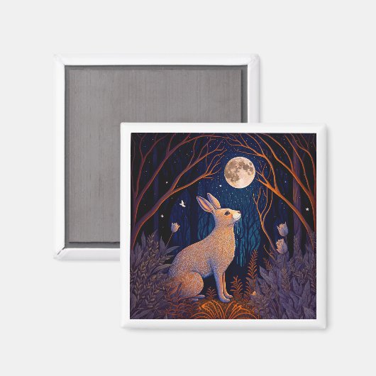 Konijn in de maan magneet (Voorkant / Achterkant)