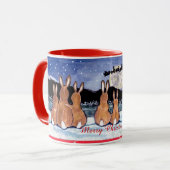 "Konijn in de maan" Mok kerstontwerp, Cute! (Voorkant links)