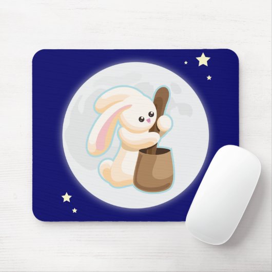 Konijn in de maan muismat (Met muis)