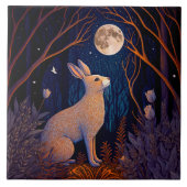 Konijn in de maan tegeltje (Voorkant)