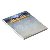 Konijn in de Moon Sterrennacht Bunny Blue Animal Notitieblok (Schuin)