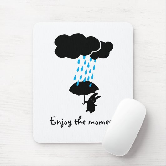 Konijn in de regen muismat (Met muis)