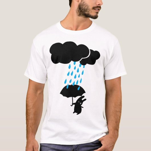 Konijn in de regen t-shirt (Voorkant)
