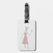 Konijn in de Rode Dress Bagagelabel (Achterkant verticaal)