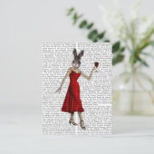 Konijn in de Rode Dress Briefkaart (Staand voorkant)