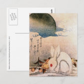 Konijn in de sneeuw - Japans - door Hokushū Briefkaart (Voorkant / Achterkant)