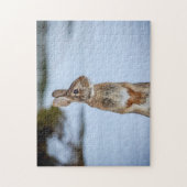 Konijn in de sneeuw legpuzzel (Verticaal)
