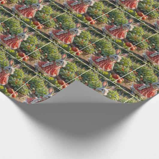 Konijn in de tuin cadeaupapier (Hoek)