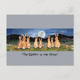 Konijn in de Waterverf van de maan Briefkaart