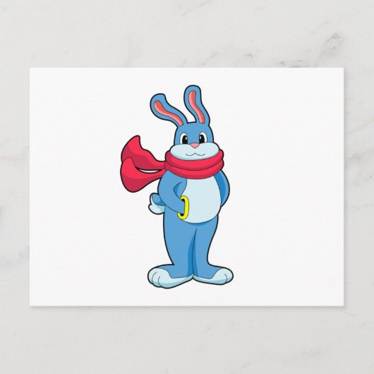 Konijn in de winter met Scarf Briefkaart (Voorkant)