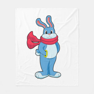Konijn in de winter met Scarf Fleece Deken