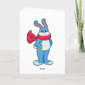 Konijn in de winter met Scarf Kaart (Achterkant)