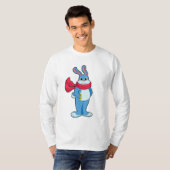 Konijn in de winter met Scarf T-shirt (Voorkant volledig)