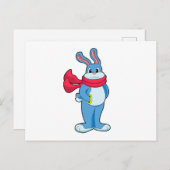 Konijn in de winter met sjaal briefkaart (Voorkant / Achterkant)