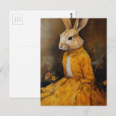 Konijn in een bloemenjurk briefkaart (Voorkant / Achterkant)