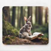 Konijn in een bos met boek muismat (Voorkant)