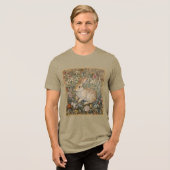 Konijn in een Engelse tuin William Morris Style Tri-Blend Shirt (Voorkant volledig)