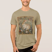 Konijn in een Engelse tuin William Morris Style Tri-Blend Shirt (Voorkant)