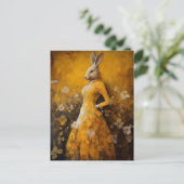 Konijn in een geel jurk Briefkaart (Staand voorkant)
