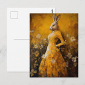 Konijn in een geel jurk Briefkaart (Voorkant / Achterkant)