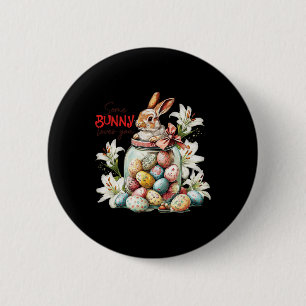 Konijn in een glazen pot - Kleurrijk vintage Pasen Ronde Button 5,7 Cm