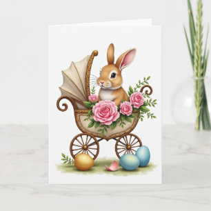 Konijn In Een Kinderwagen Kunstkaart Kaart